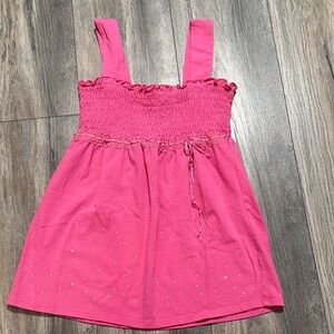 Limited Too Vibrant Pink Smocked Top